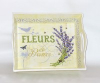 Tablett 'Lavender Bloom' aus Holz 35 cm