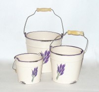 Eimer 'Lavendel' aus Porzellan 3er-Set