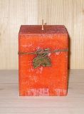Kerze geb�rstet orange 10 cm