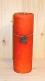 Kerze geb�rstet orange 22 cm