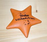 Stern 'Frohe Weihnachten' aus Terracotta 11 cm