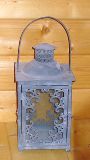 Laterne aus Metall grau 36 cm