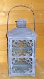 Laterne aus Metall grau 49 cm
