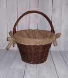 Erntekorb aus Weide mit Jute-Ausschlag 45 cm