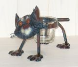 Teelichthalter 'Kitty' aus Metall 17 cm