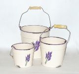 Eimer 'Lavendel' aus Porzellan 3er-Set
