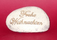 Stein 'Frohe Weihnachten' aus Polyresin 9 cm
