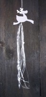Dekohnger 'Rentier Reno' aus Holz grau 15 cm