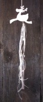 Dekohnger 'Rentier Reno' aus Holz weiss 15 cm