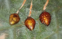 PTMD Christbaumschmuck 'Zapfen' aus Glas goldorange 6er-Set
