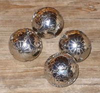 Deko-Kugeln aus Metall silber 5 cm 4er-Set
