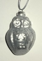 Dekohnger 'Eule' aus Glas silber 2er-Set