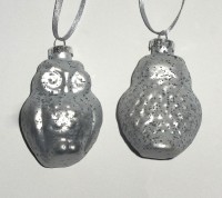 Dekohnger 'Eule' aus Glas silber 2er-Set