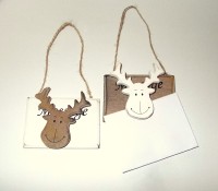 Memohalter 'Elch' aus Holz 2er-Set