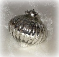 PTMD Christbaumschmuck 'Zwiebel' aus Glas antiksilber 7 cm