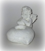 PTMD Teelichthalter 'Engel mit Herz' aus Steinguss 13 cm