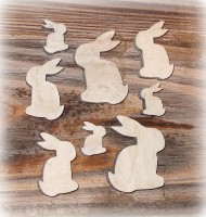 Streudeko 'Hase' aus Holz 30er-Set