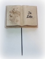 Grabdekoration Buch 'In Liebe' aus Polyresin 9,5 cm