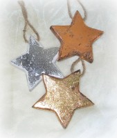 Dekohnger 'Stern' aus Holz 8 cm 3er-Set