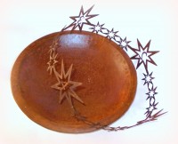 Adventsschale Adventskranz aus Metall rost 50 cm