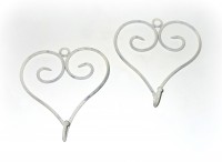 Wandhaken 'Herz' aus Metall wei 2er-Set