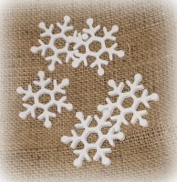 Schneeflocke aus Holz 5 cm 9er-Set