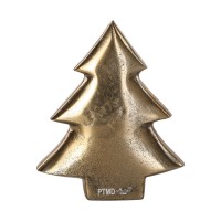 PTMD Tannenbaum aus Aluminiumguss gold 18 cm