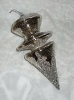 PTMD Dekohnger 'Zapfen' aus Glas silber 30 cm