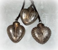 PTMD Christbaumschmuck 'Herz' aus Glas bronze 6er-Set