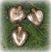 PTMD Christbaumschmuck 'Herz' aus Glas bronze 6er-Set
