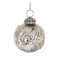PTMD Christbaumkugel 'Raute' aus Glas silber 8 cm