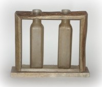 PTMD Vasen in Holzrahmen weiss 28 cm