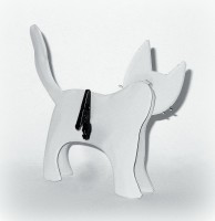 Tischkartenhalter 'Katze' wei 8 cm