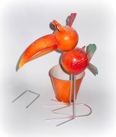 Blumentopfhalter 'Crazy Bird' aus Metall 36 cm
