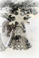Glocke 'Schneeflocke' aus Aluminium 10 cm