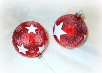 Christbaumkugel 'Stars' aus Glas 8 cm 2er-Set