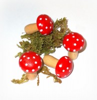 Streudeko 'Fliegenpilz' aus Holz 3,5 cm 12er-Set