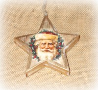 PTMD Dekohnger 'Stern Santa' aus Holz 10 cm