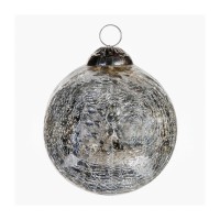 PTMD Christbaumkugel 'Antique silver' aus Glas 10 cm