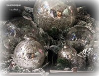 PTMD Christbaumkugel 'Antique silver' aus Glas 10 cm