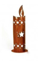 Standdeko 'Kerze' aus Metall mit Rostfinish 80 cm