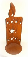Standdeko 'Kerze' aus Metall mit Rostfinish 80 cm