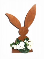 Hase 'Ottokar' aus Metall mit Rostfinish 60 cm
