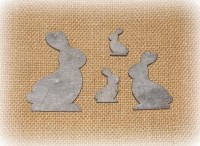 PTMD Streudeko 'Hase aus Holz grau 17er-Set