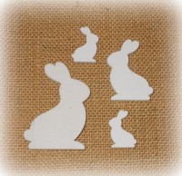 PTMD Streudeko 'Hase aus Holz wei 18er-Set