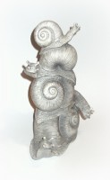 Schneckenfamilie aus Polyresin 30 cm
