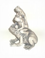 Froschfamilie aus Polyresin 24 cm