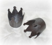 Deko-Krone aus Metall silber 7 cm 2er-Set