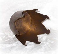 Deko-Krone aus Metall gold 12 cm
