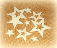 Streudeko 'Sterne' aus Filz creme 25er-Set